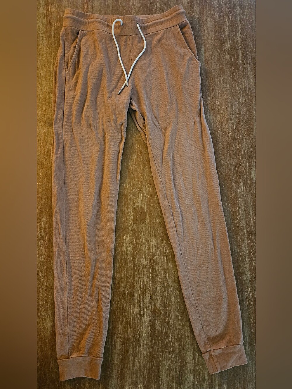 MATE Womens Cotton Jogger Lounge Pants in Tan Taupe Small Sweatpants Joggers